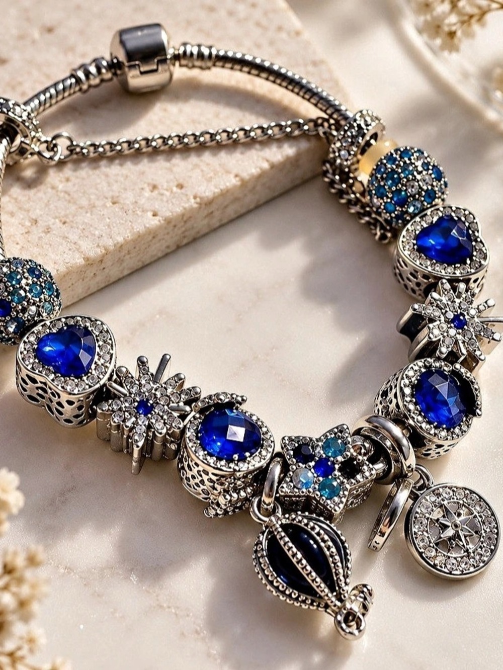 Blue Charm Bracelet Like New